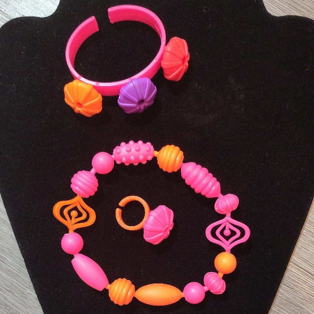 🆕3PC Pink Trio Zoom Call " I'm Not Bored!"🥱Pop Apart Beads 2Create New Looks